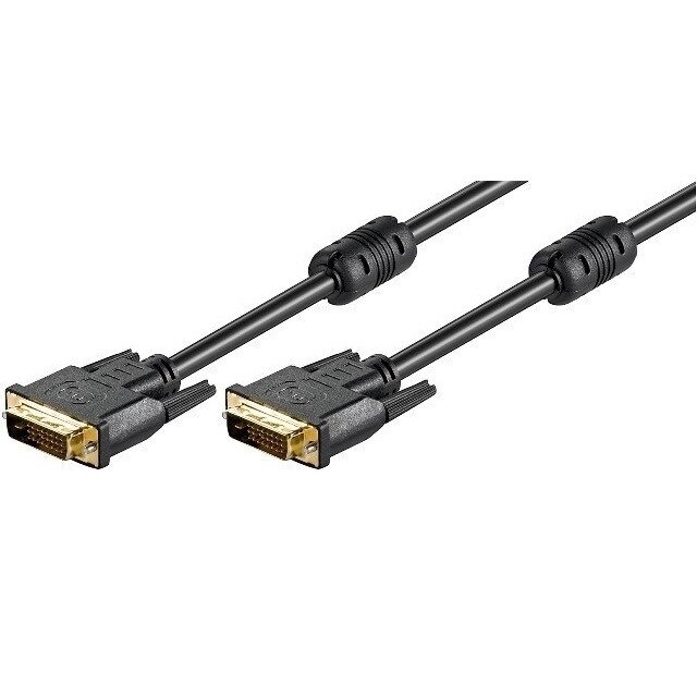 Cablu DVI-D dual link 2m DVI-D (24+1) tata la DVI-D (24+1) tata, cu ferita, contacte aurite